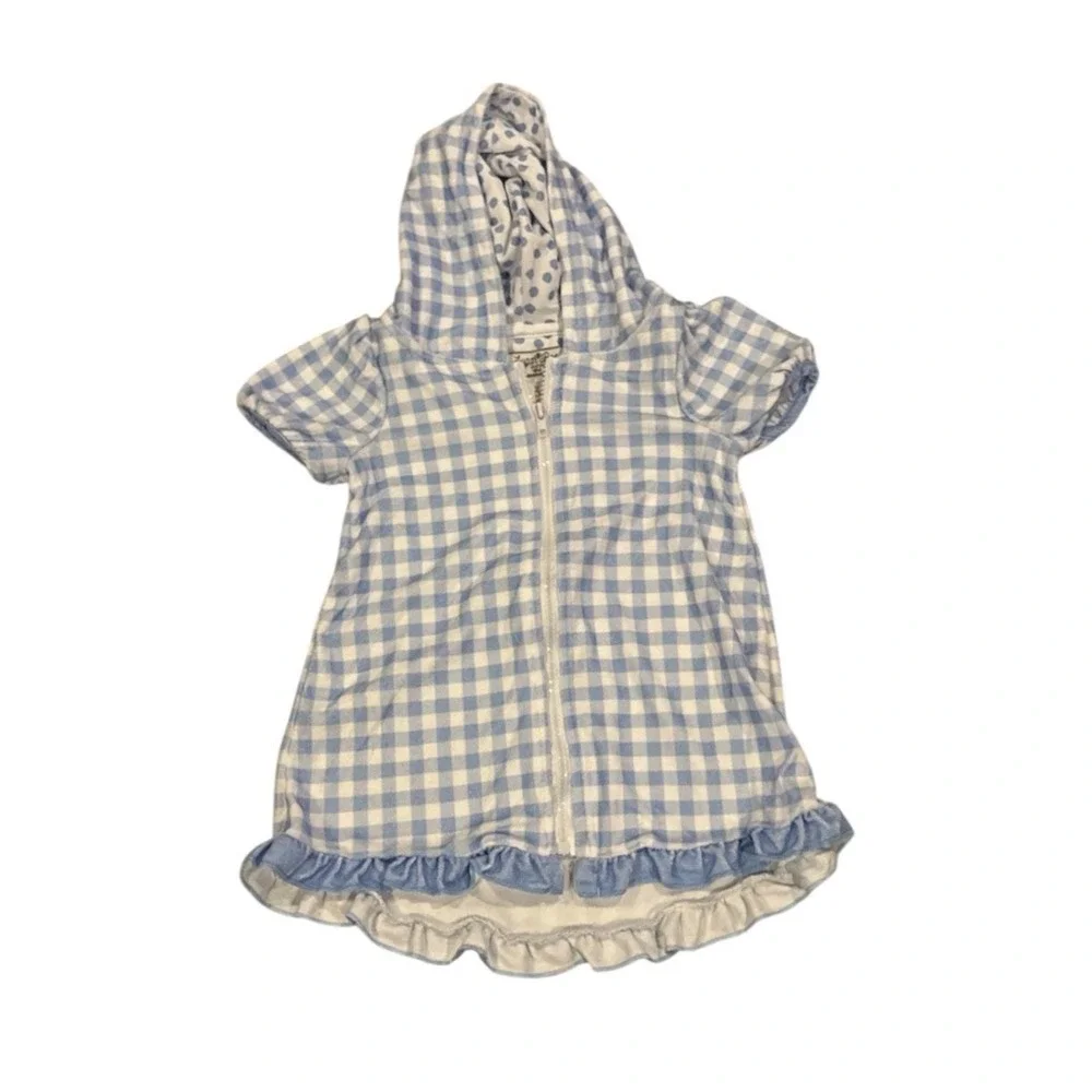 Kids blue &‎ white Gingham print cover up